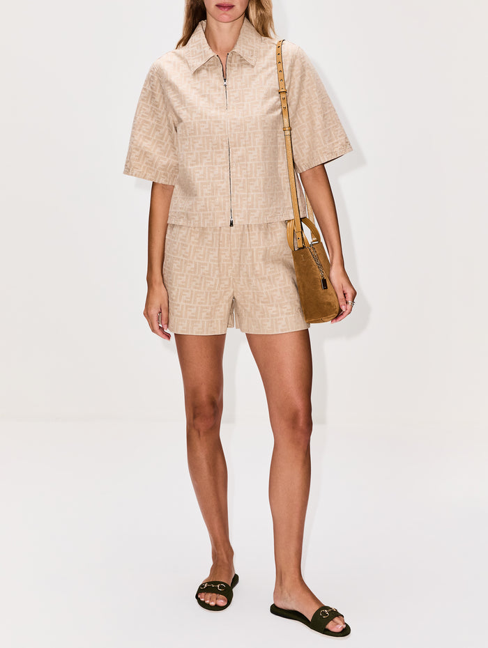 FF Chambray Shirt,FENDI,BEIGE,Image 1