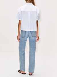 Short Sleeve Button Down Shirt,GUCCI,WHITE/AZUR,Image 3