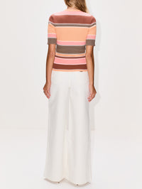 Mid Sleeve Top,CHLOÉ,MULTICOLOR ORANGE,Image 3