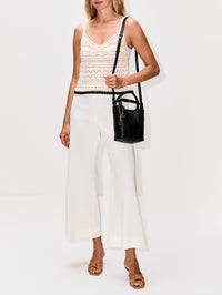 Mallory Tank,LA LIGNE,CREAM BLACK,Image 2