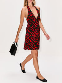 Lucca Mini Dress,STAUD,ON THE VINE BLACK,Image 3