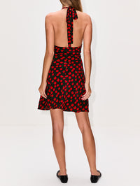 Lucca Mini Dress,STAUD,ON THE VINE BLACK,Image 4