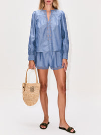 Kady Blouse,ULLA JOHNSON,CHAMBRAY,Image 2