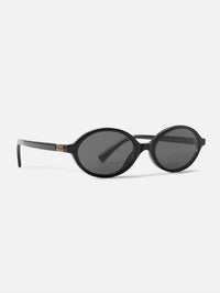 Oval Sunglasses,MIU MIU EYEWEAR,BLACK,Image 2