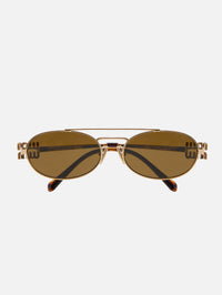 Metal Oval Sunglasses,MIU MIU EYEWEAR,LODEN GREEN,Image 1