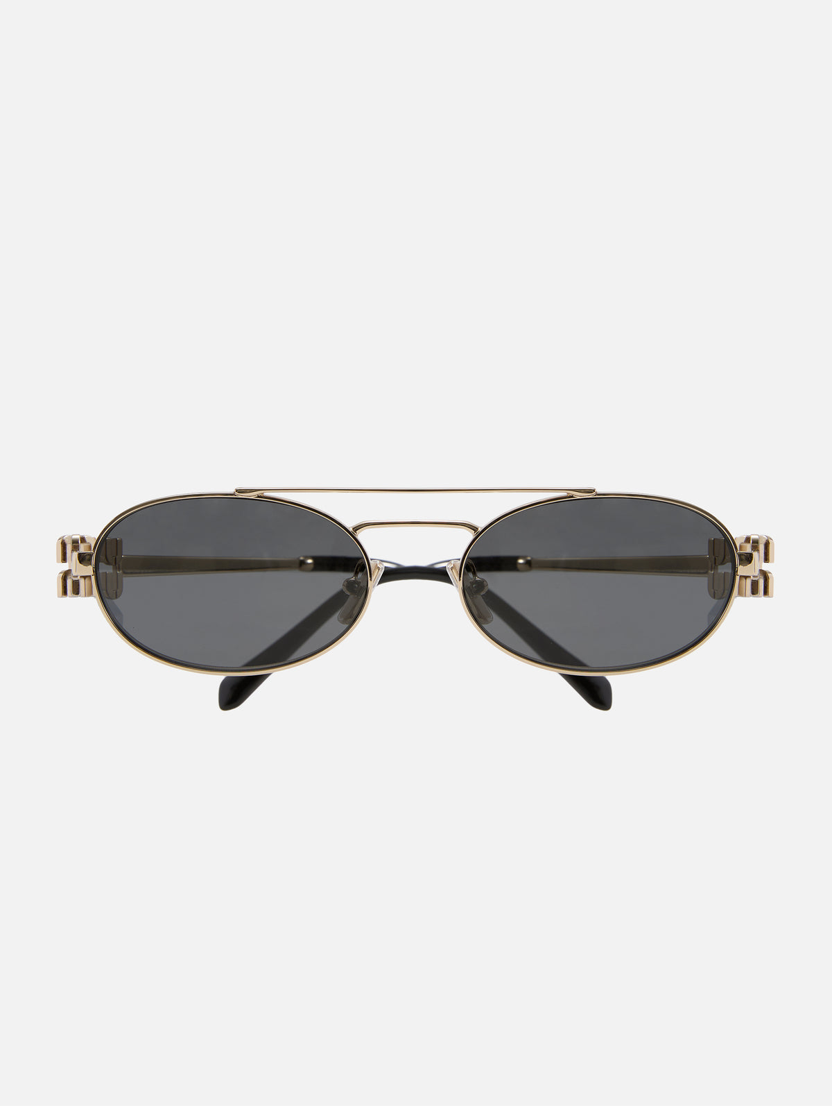 Metal Oval Sunglasses,MIU MIU EYEWEAR,PALE GOLD,Image 1