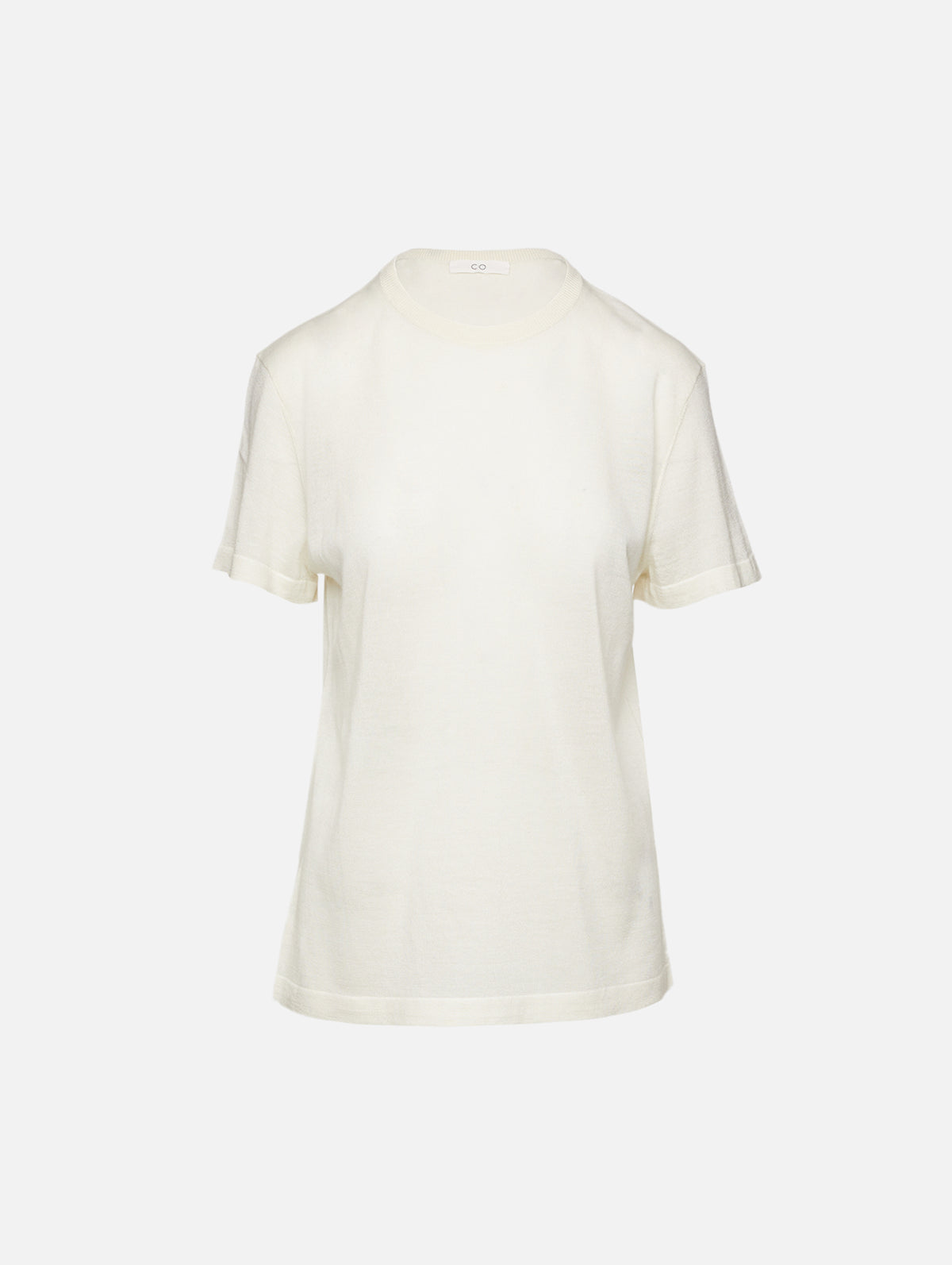 Cashmere Tee,CO,IVORY,Image 1