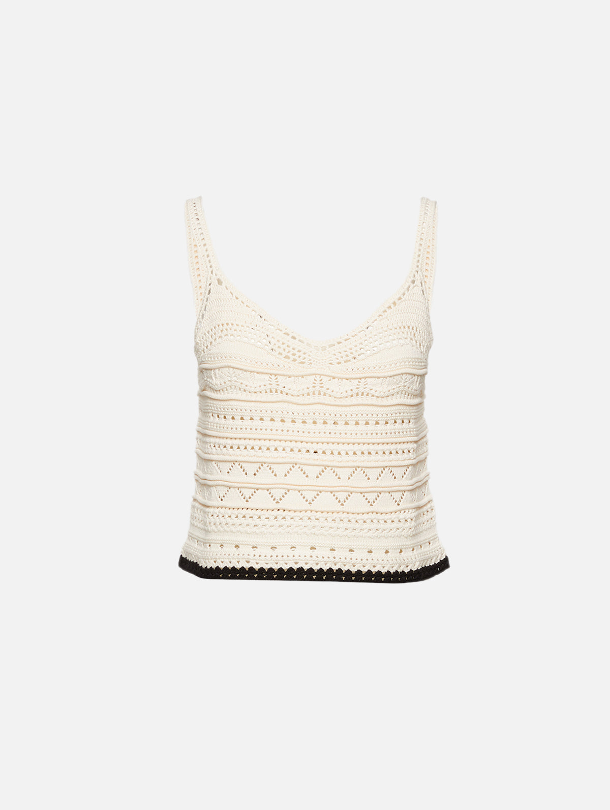 Mallory Tank,LA LIGNE,CREAM BLACK,Image 1
