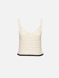 Mallory Tank,LA LIGNE,CREAM BLACK,Image 1