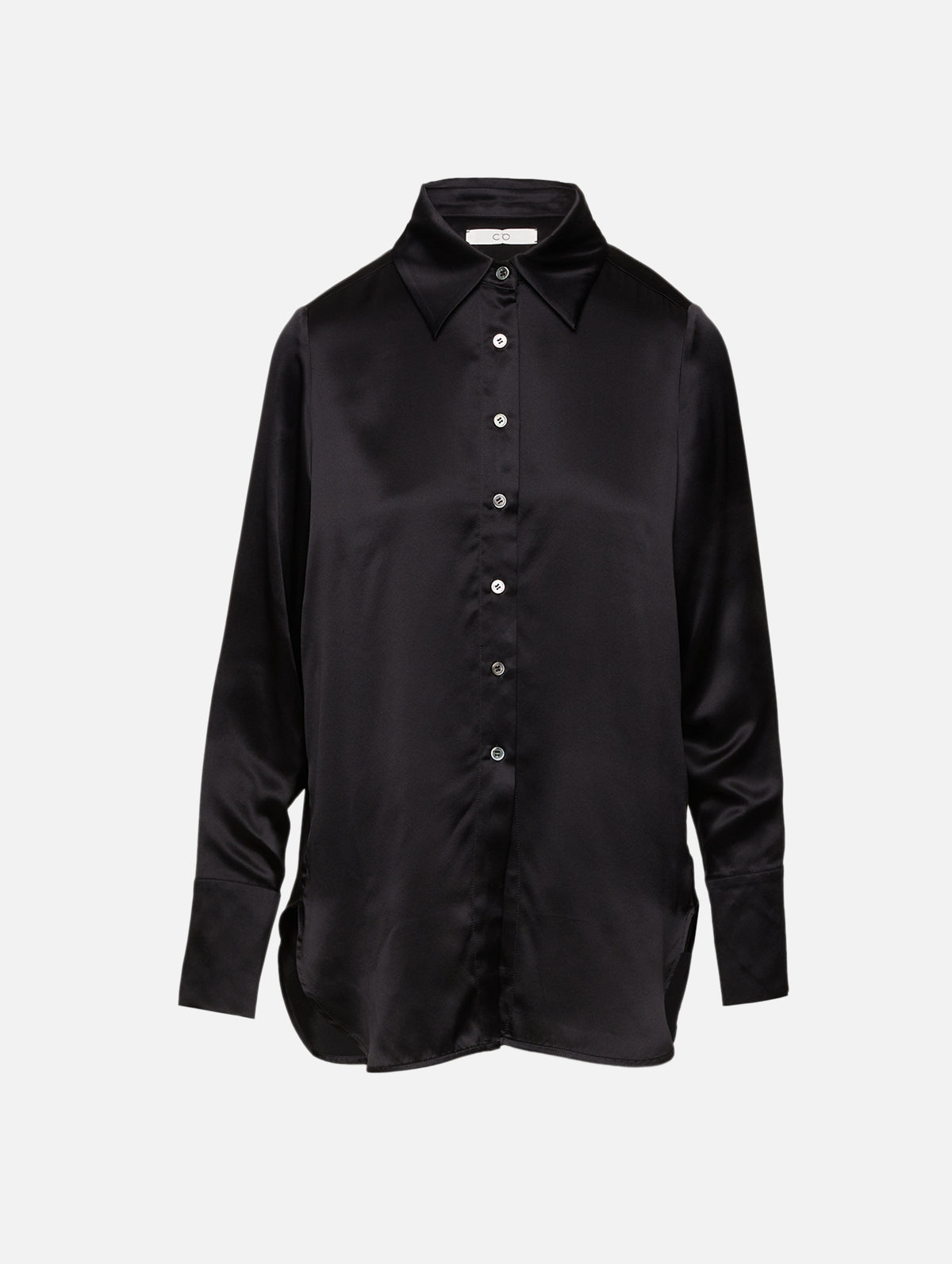 Silk Shirt,CO,BLACK,Image 1