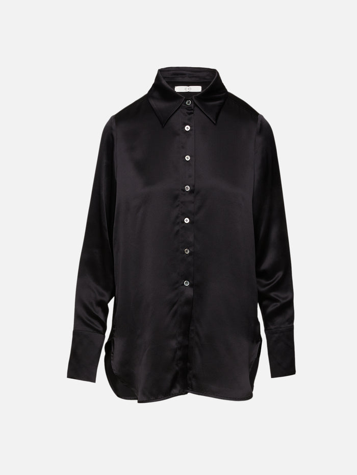 Silk Shirt,CO,BLACK,Image 1