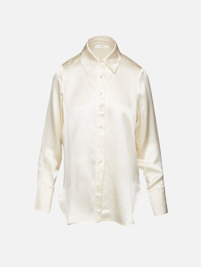 Silk Shirt,CO,IVORY,Image 1