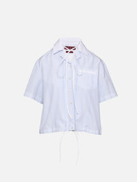 Short Sleeve Button Down Shirt,GUCCI,WHITE/AZUR,Image 1