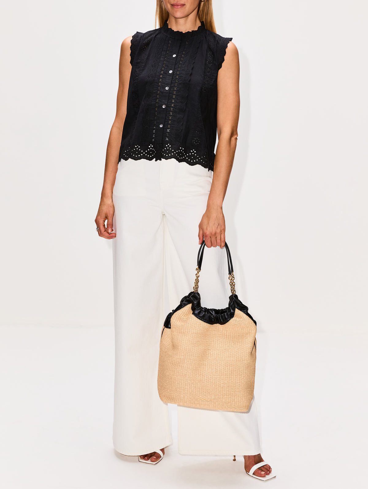 Miami Bag,DEMELLIER,WARM RAFFIA/BLACK,Image 3