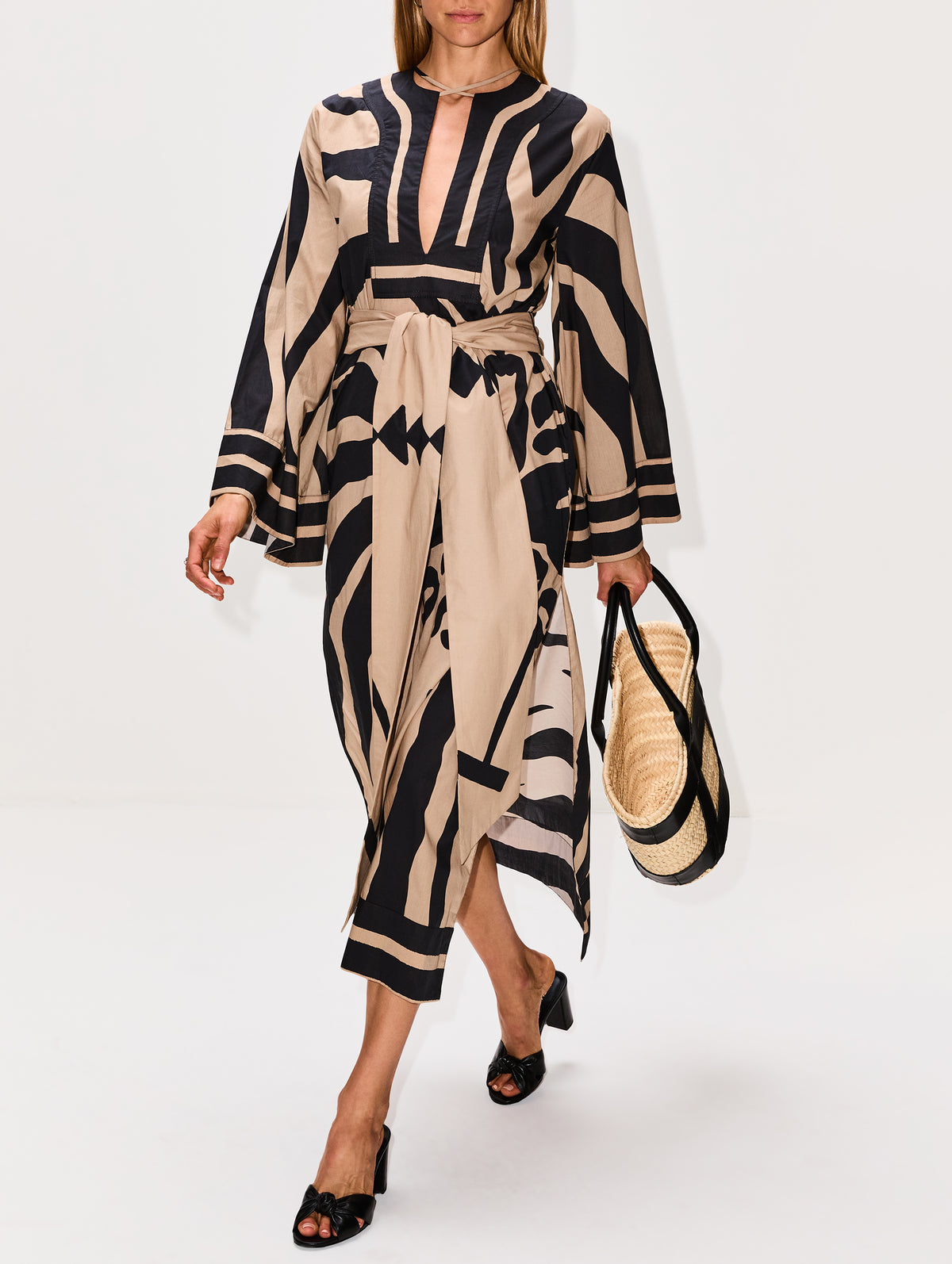 Cruiser Tunic Dress,JOHANNA ORTIZ,SAND/BLACK,Image 3