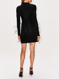 Jersey Draped Mini Dress,LAPOINTE,BLACK,Image 4