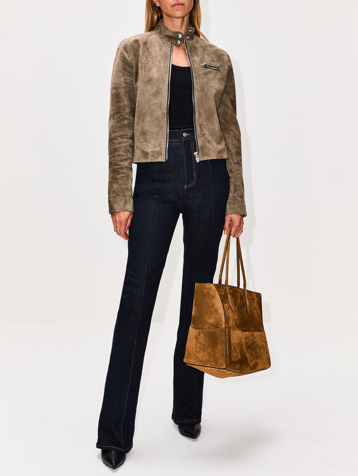 Leather Jacket,MAGDA BUTRYM,GREEN,Image 1