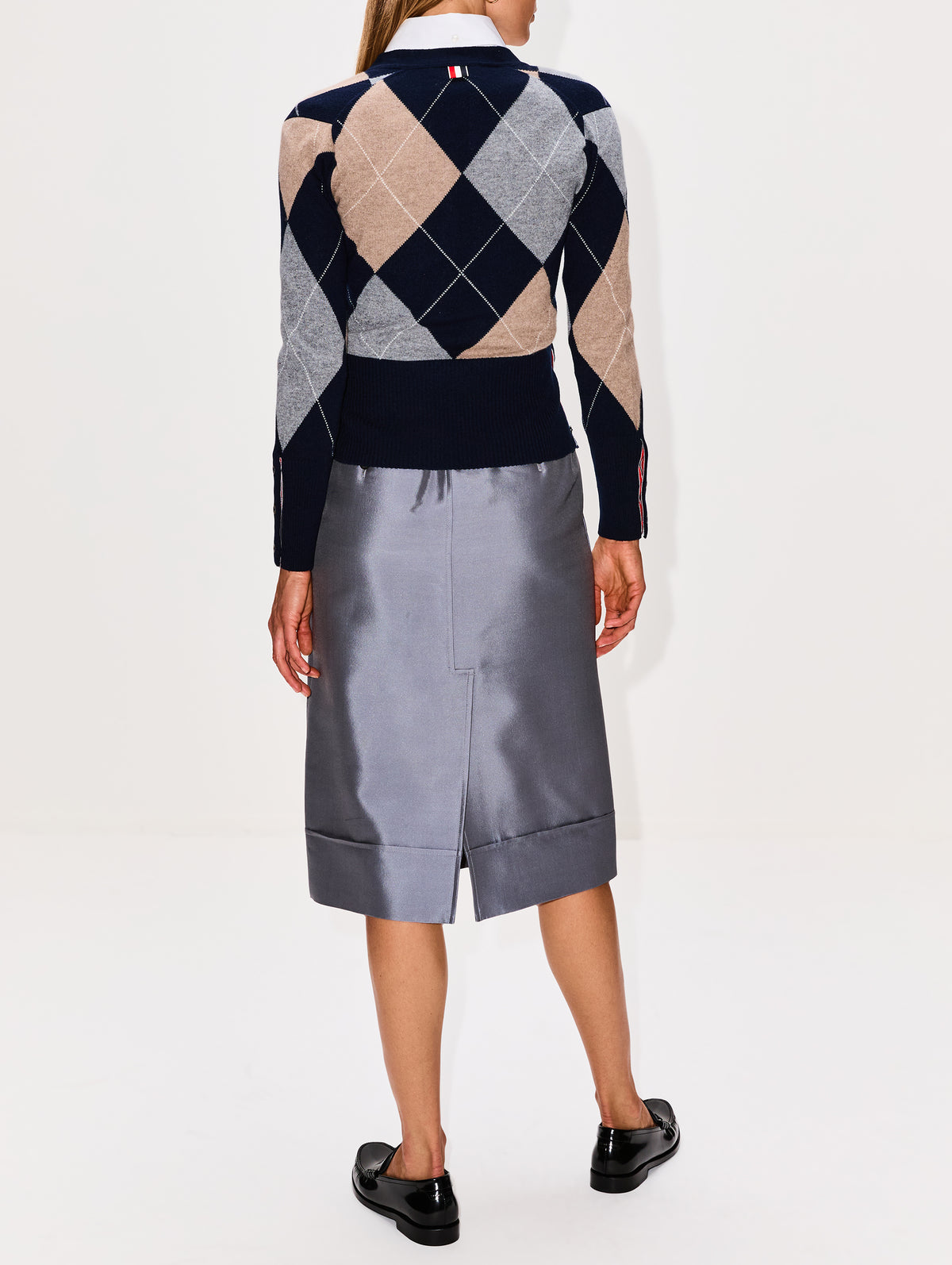 Argyle Intarsia Classic Sweater,THOM BROWNE,NAVY,Image 3