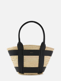 Santorini Bag,DEMELLIER,NATURAL RAFFIA/BLACK SMOOTH,Image 1