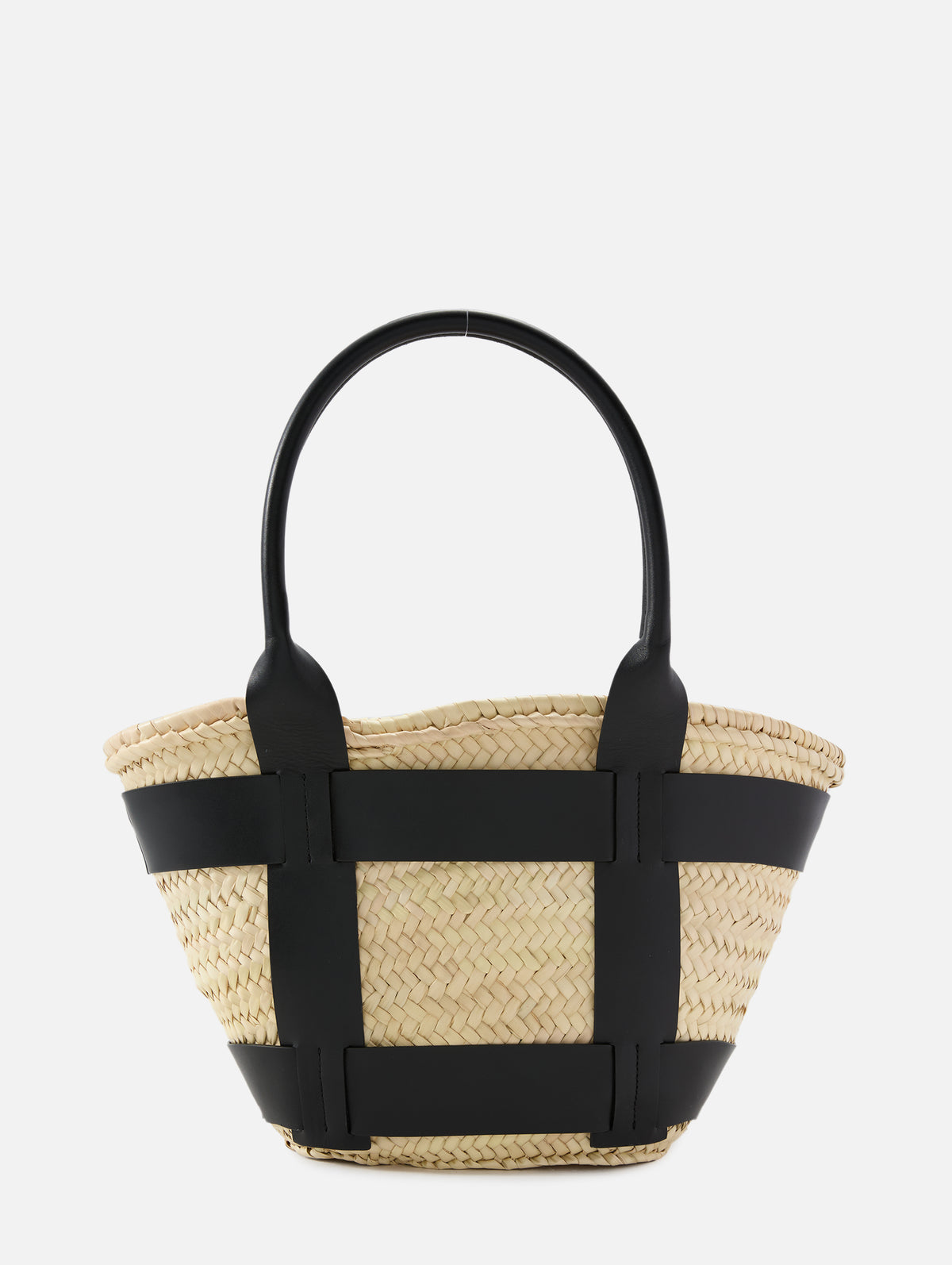Santorini Bag,DEMELLIER,NATURAL RAFFIA/BLACK SMOOTH,Image 2