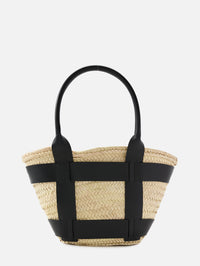 Santorini Bag,DEMELLIER,NATURAL RAFFIA/BLACK SMOOTH,Image 2