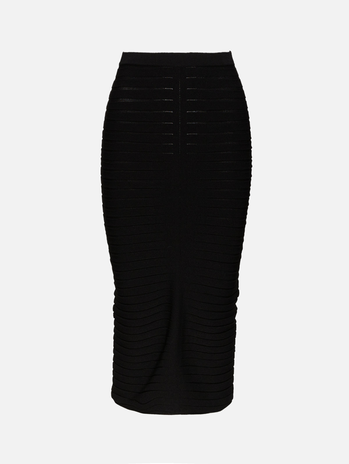 Wide Ribbed Skirt,LAPOINTE,BLACK,Image 1