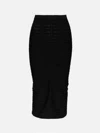 Wide Ribbed Skirt,LAPOINTE,BLACK,Image 1