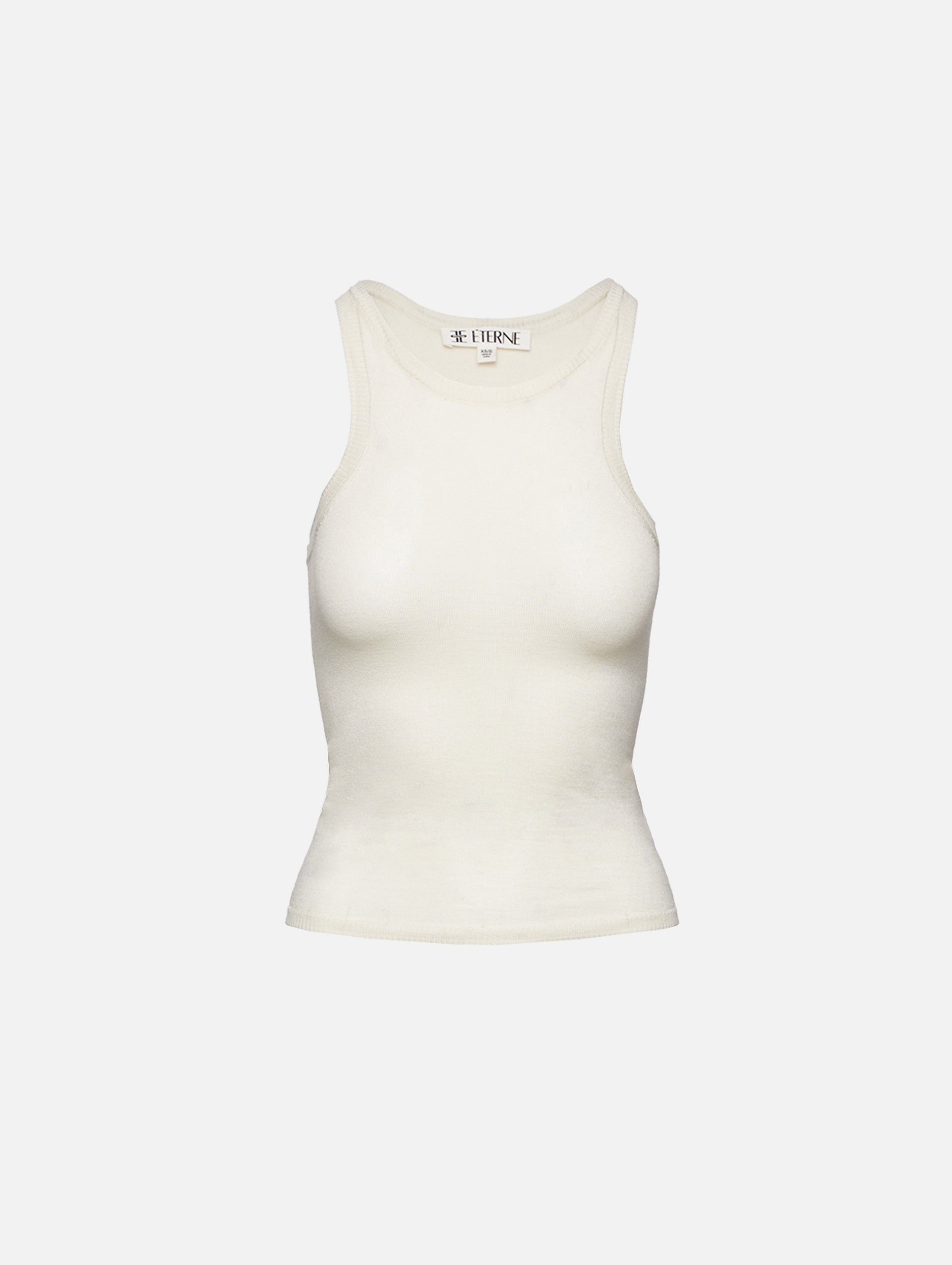 efu EATHER SLEEVELESS TOP ホワイトF AE77 Premium Straight Neck Tank Top | AE