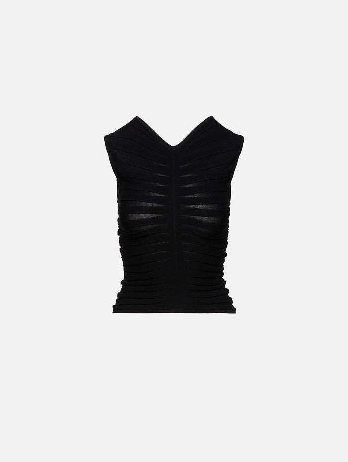 Wide Rib Tank Top,LAPOINTE,BLACK,Image 1
