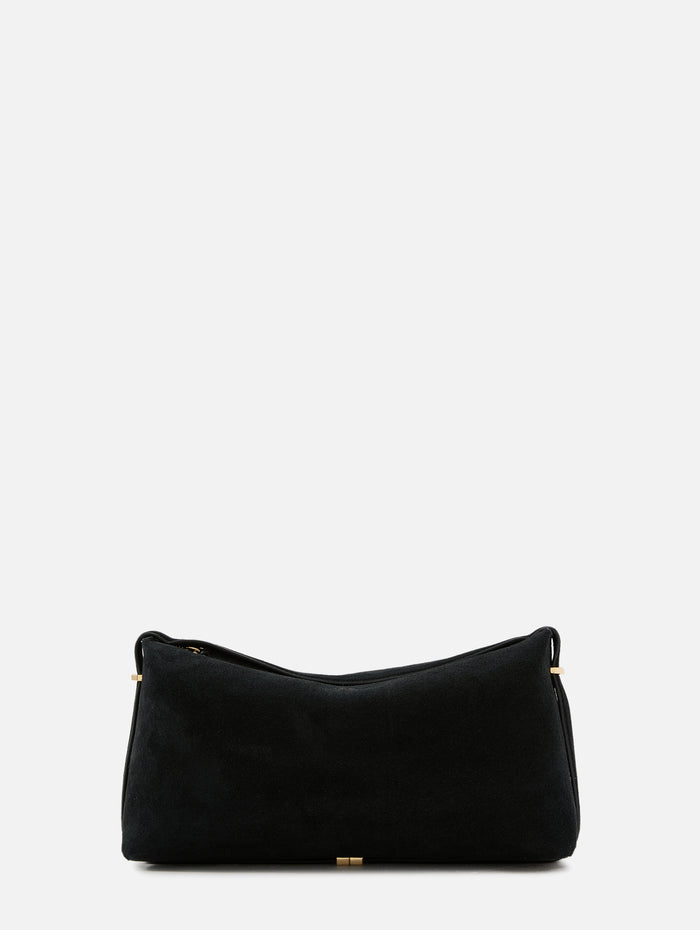 Suede Scoop Clutch,TOTÉME,BLACK,Image 1