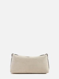 Suede Scoop Clutch,TOTÉME,PEARL,Image 3