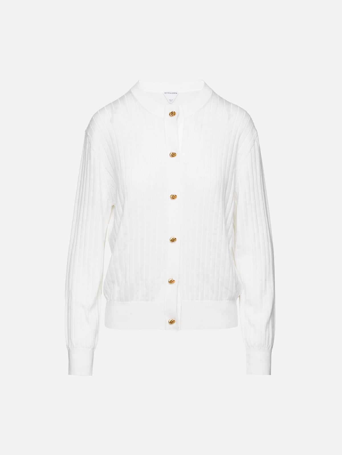 Knot Rib Cardigan,BOTTEGA VENETA,CHALK,Image 1