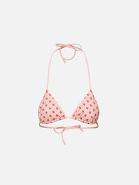 Micro FF Patch Bikini Top,FENDI,PINK SALT,Image 2