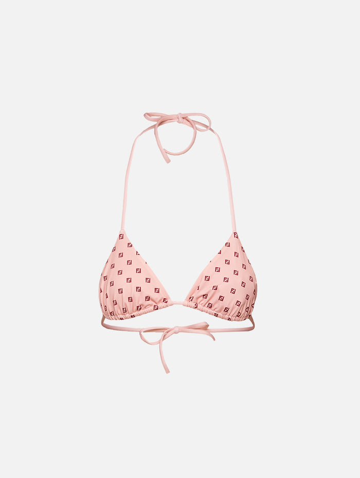 Micro FF Patch Bikini Top,FENDI,PINK SALT,Image 1