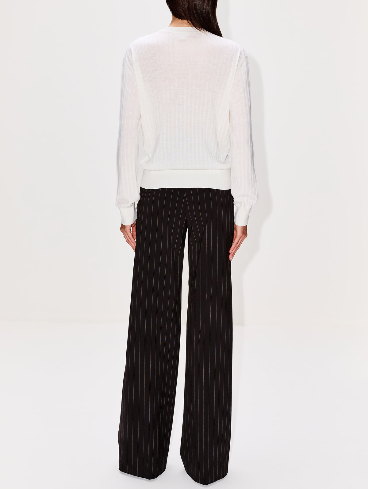 Knot Rib Cardigan,BOTTEGA VENETA,CHALK,Image 3