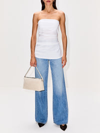 Suede Scoop Clutch,TOTÉME,PEARL,Image 2