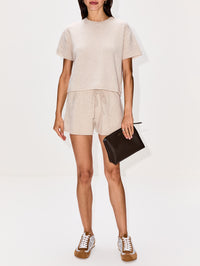 Short Sleeve Knit Top,THE ELDER STATESMAN,WHITE,Image 2