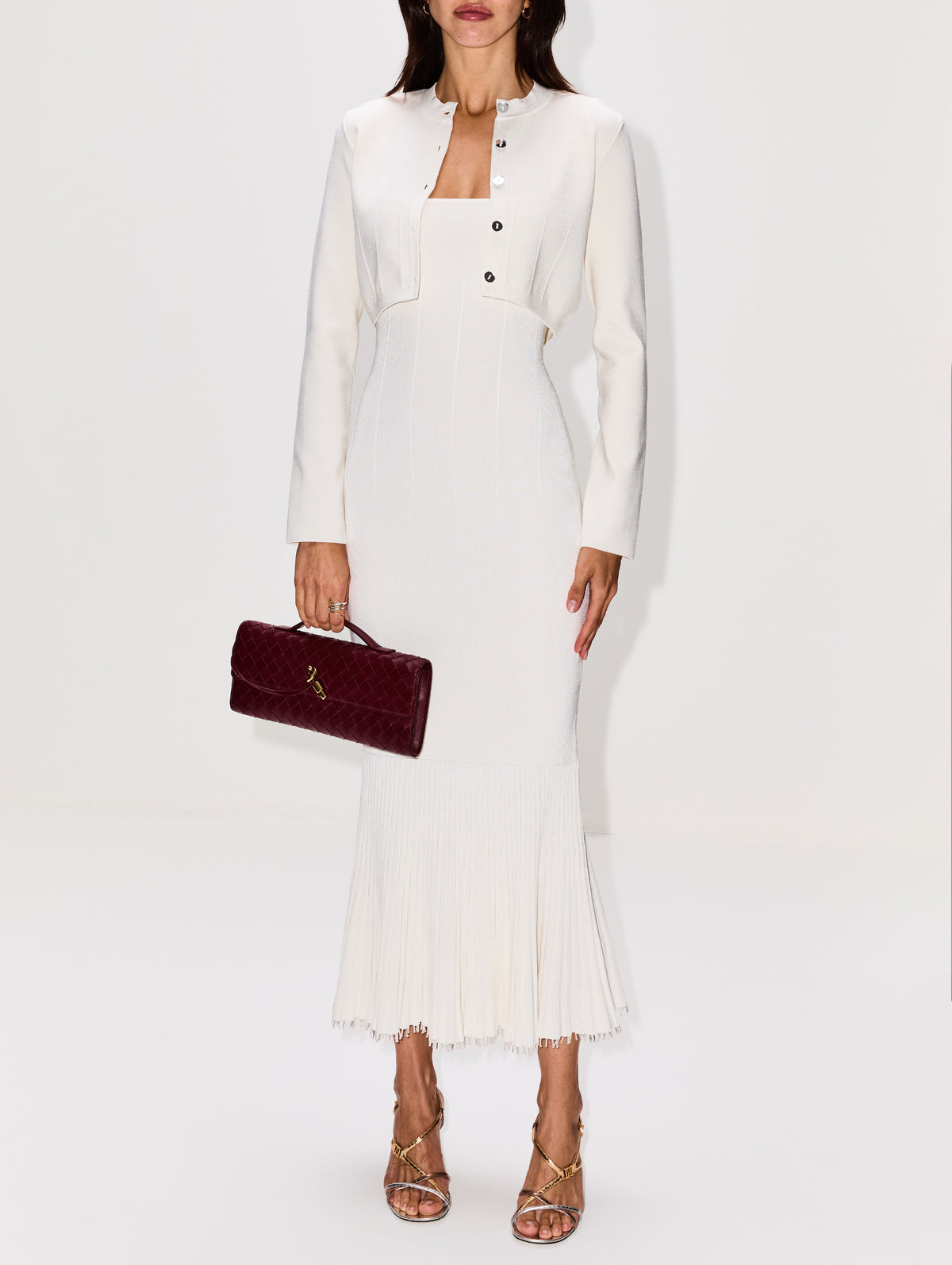 Atalanta Cardigan,GALVAN,WHITE,Image 2