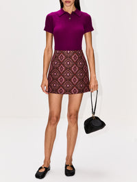Fall Skirt,VANESSA BRUNO,MULTICO/ROSE,Image 2
