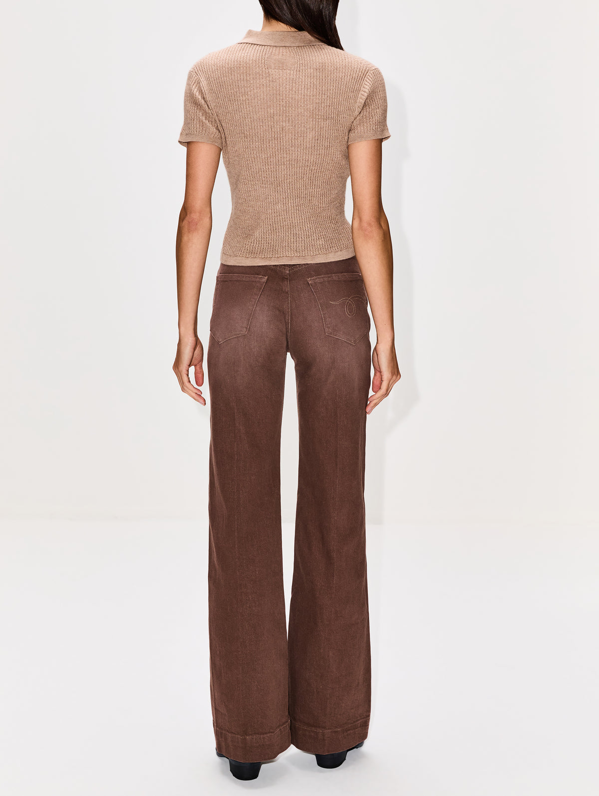 Shrunken Polo Top,GUEST IN RESIDENCE,TAUPE,Image 3