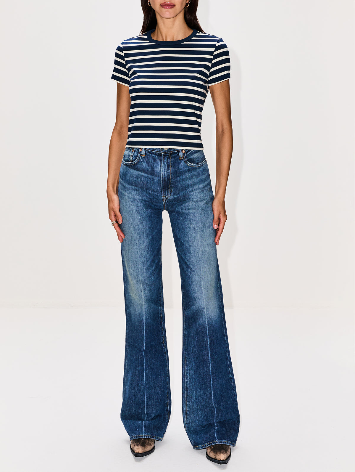 Striped Baby Tee,DENIMIST,BLUE NAVY STRIP,Image 2