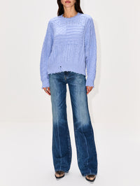 Oversized Cropped Flag Sweater,DENIMIST,BLUE,Image 2