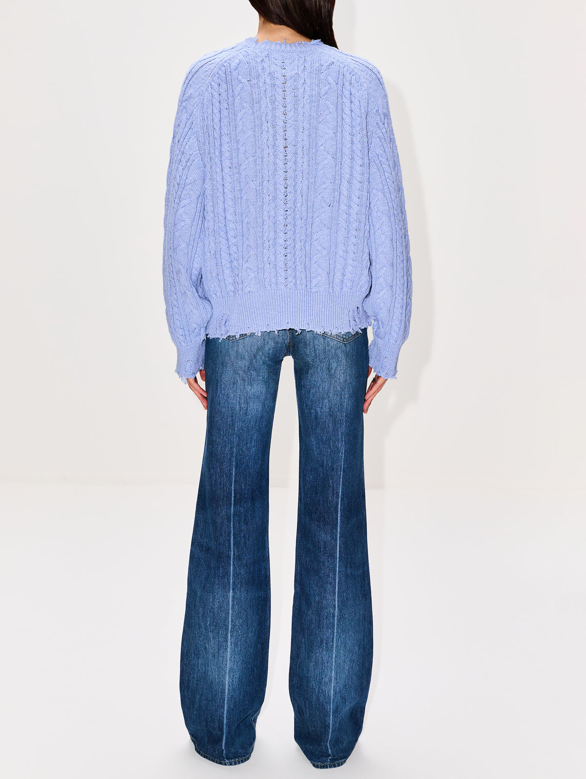Oversized Cropped Flag Sweater,DENIMIST,BLUE,Image 3