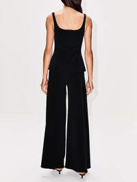 Square Neck Button Front Top,ROSETTA GETTY,BLACK,Image 3