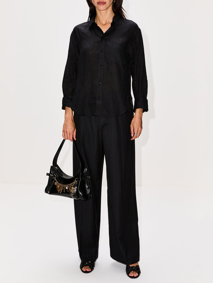 Kayla Shrunken Shirt,CITIZENS OF HUMANITY,BLACK,Image 1