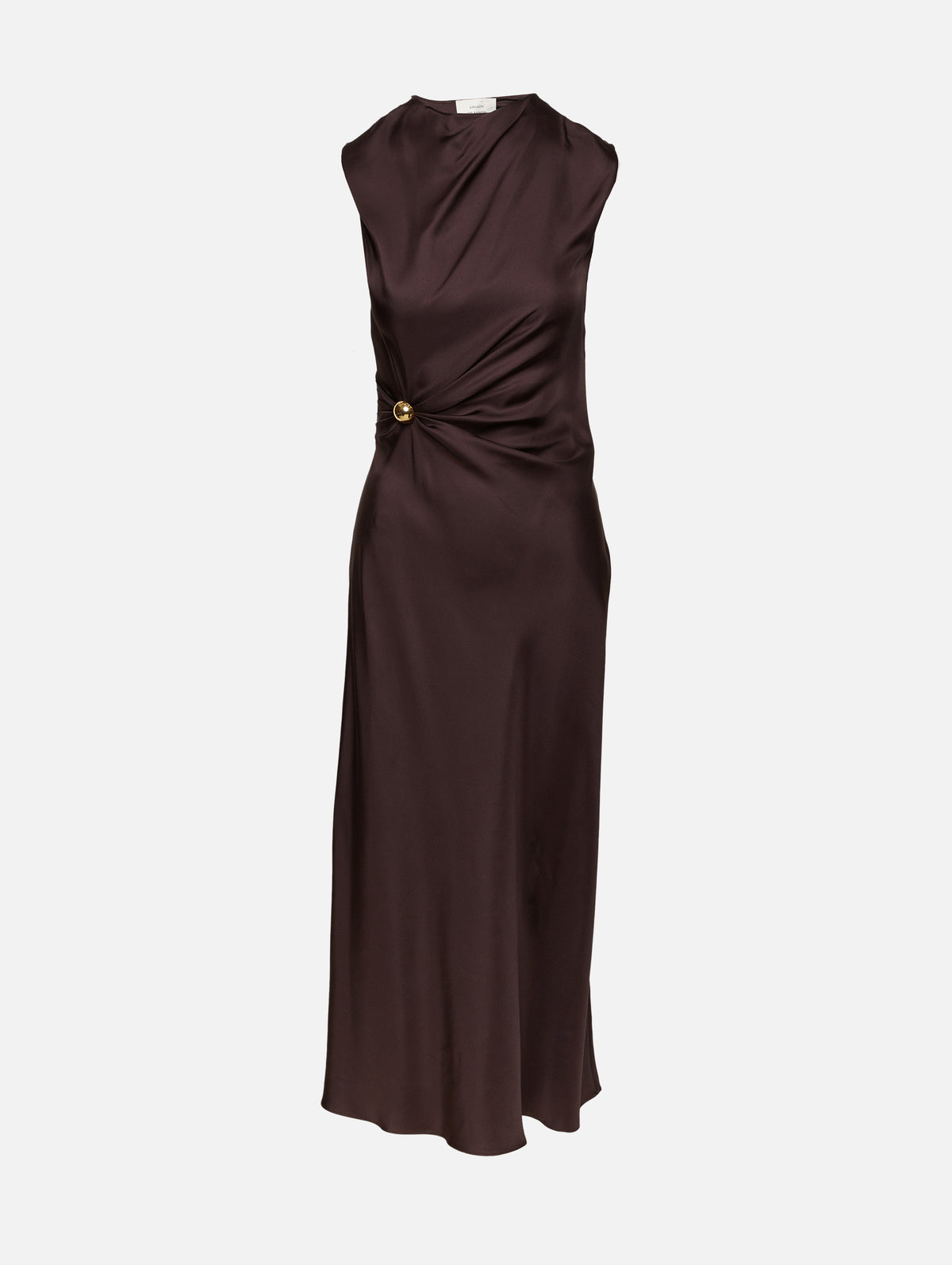 Roan Sleeveless Draped Dress,LOULOU DE SAISON,BROWN,Image 1