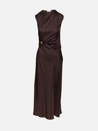 Roan Sleeveless Draped Dress,LOULOU DE SAISON,BROWN,Image 1
