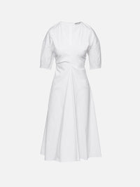 Torqued Short Sleeve Dress,ROSETTA GETTY,WHITE,Image 1