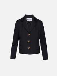 Cropped Scuba Jacket,ROSETTA GETTY,BLACK,Image 1