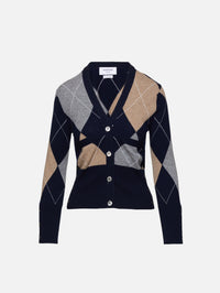 Argyle Intarsia Classic Sweater,THOM BROWNE,NAVY,Image 1